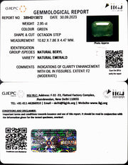 2.95/CT Natural Panna Stone with Govt. Lab Certificate (2331)